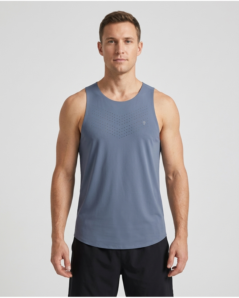 Polocom Plus Glide Lightweight Training Tank in Blue Gray, model concept view