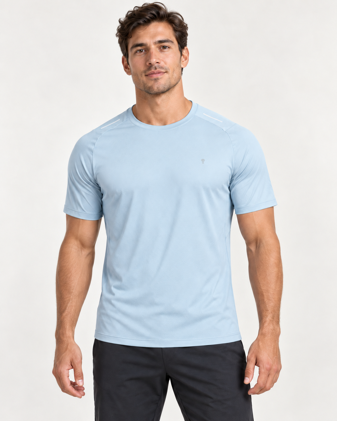 Polocom Plus Glint 105 Training Tee in Blue, front model concept view