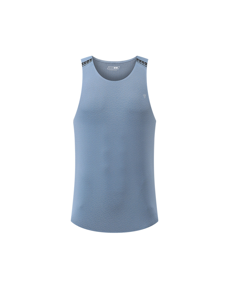 Polocom Plus Grid Shoulder Training Tank — Blue Grey front