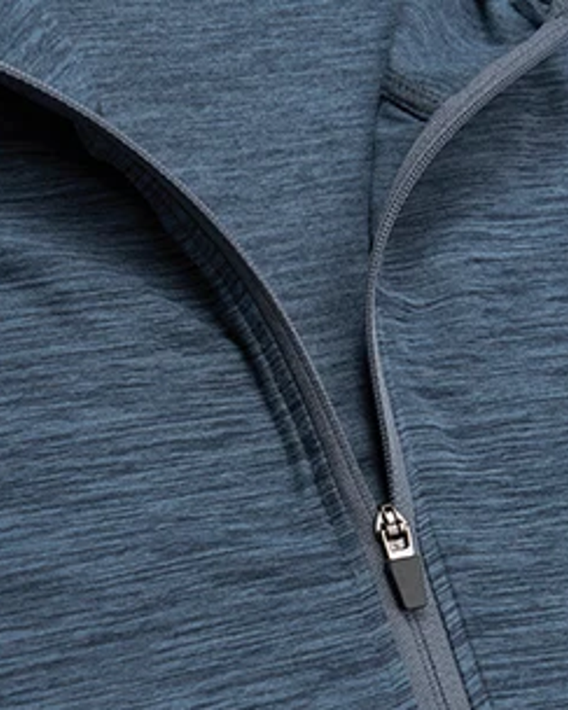Heather Quarter-Zip Training Hoodie zipper and collar detail