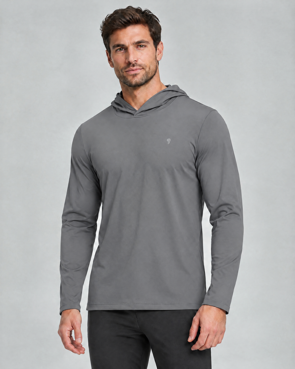 Layer Long-Sleeve Training Hoodie | Gray | Front view