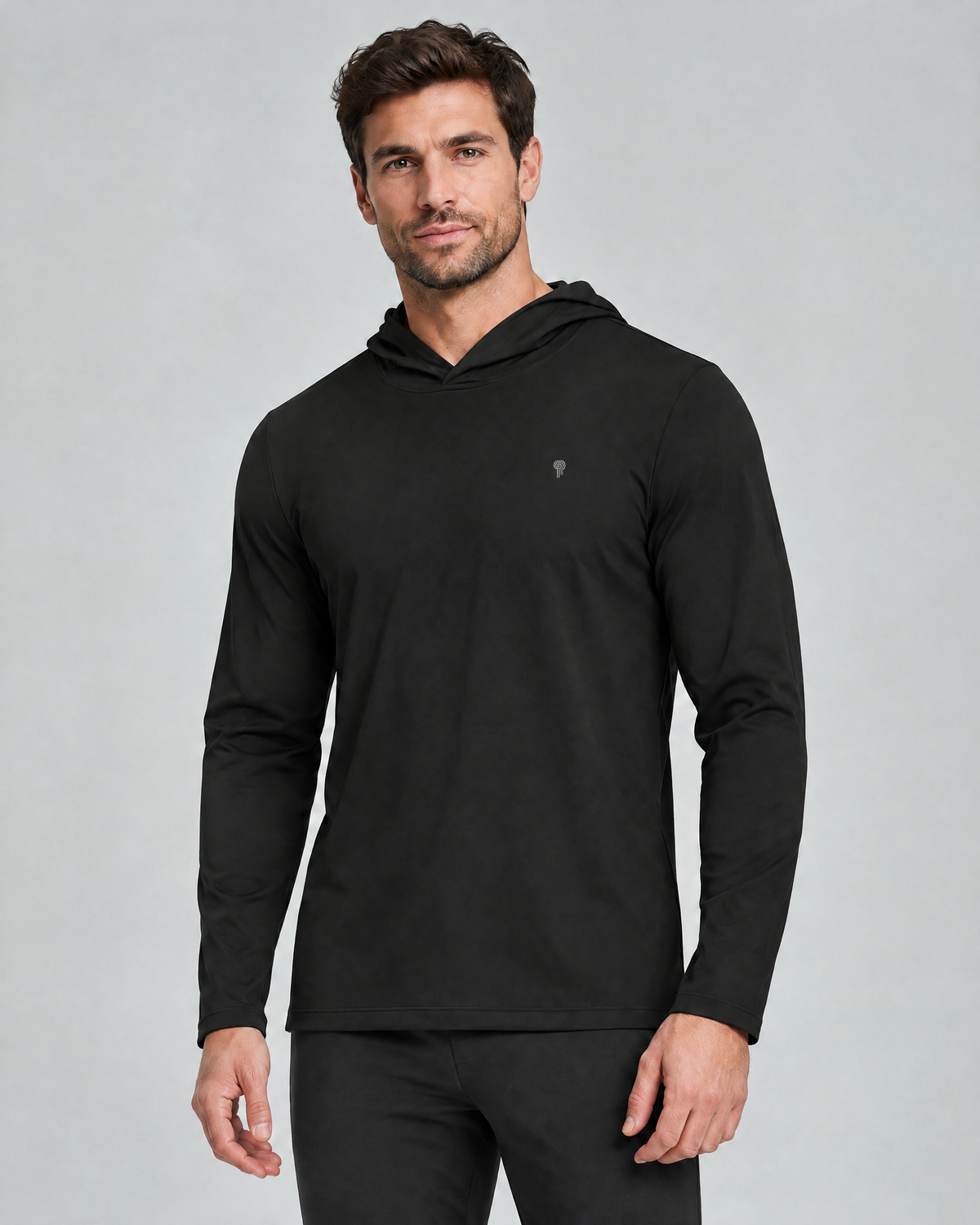 Layer Long-Sleeve Training Hoodie | Black | Front view
