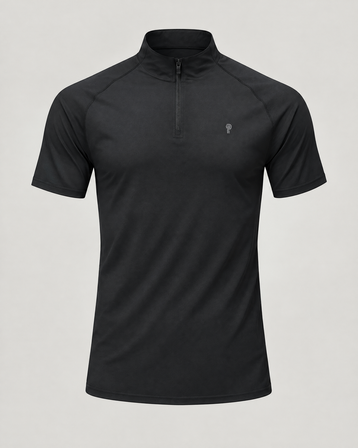 Pace Short-Sleeve Quarter-Zip Top | Black | Front view