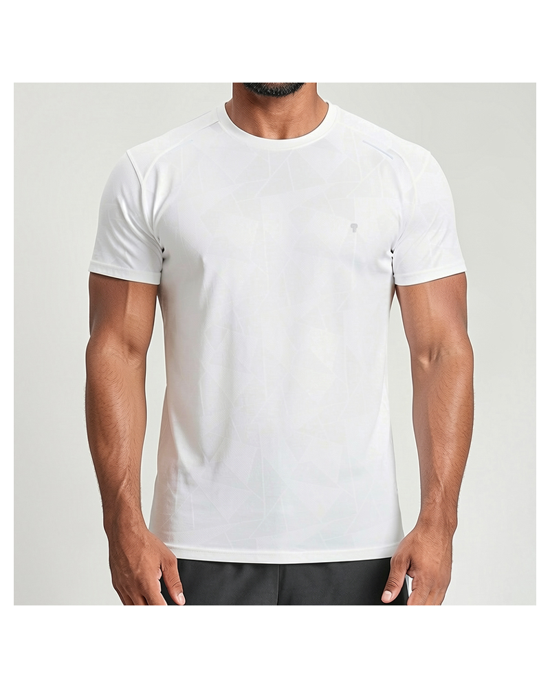 Polocom Plus Prism Tonal Training Tee — White front on model