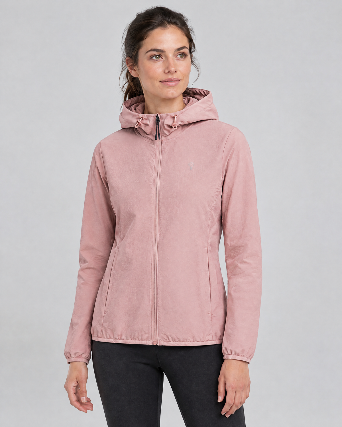 Roam Hooded Training Jacket | Pink | Front view