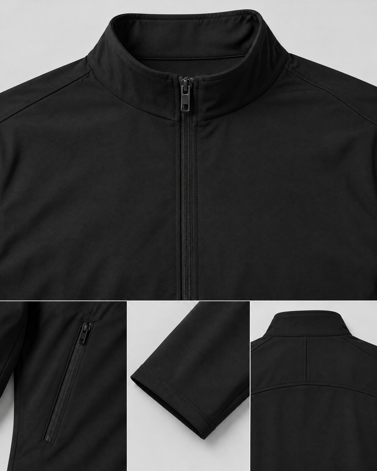 Route Stand-Collar Jacket | Black | Detail view