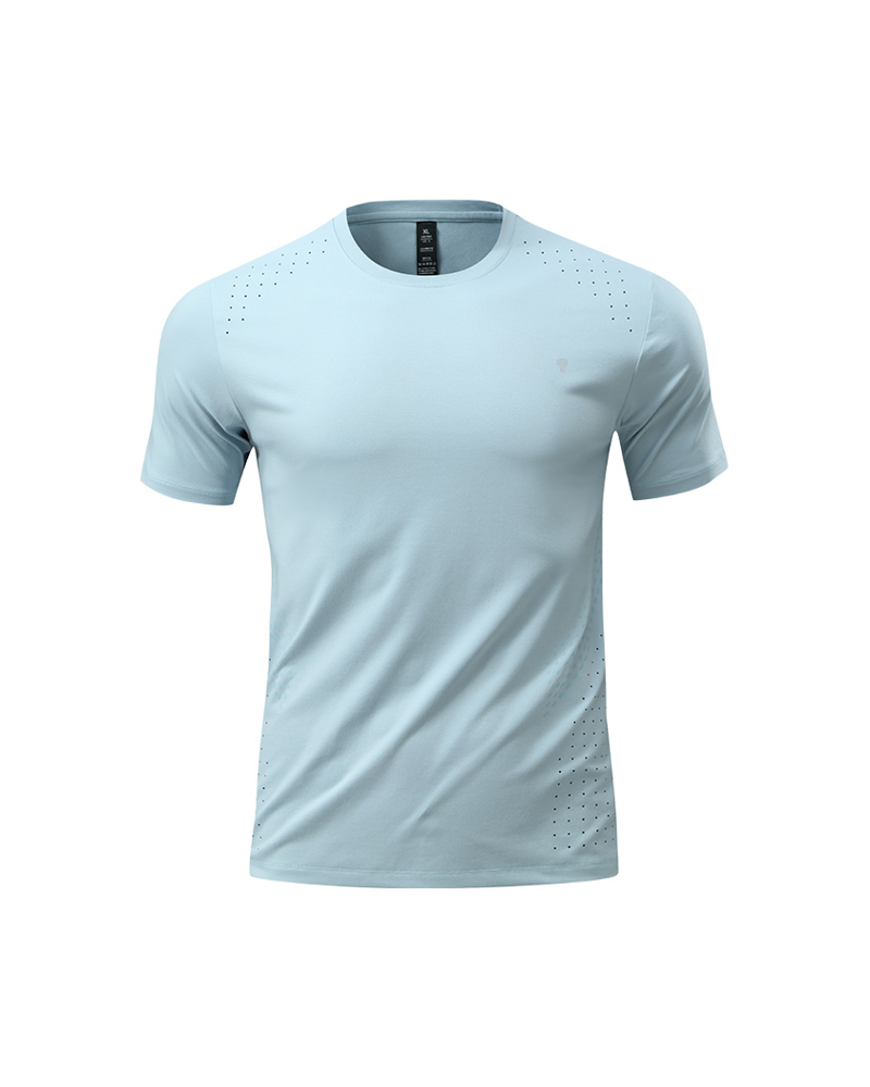 Blue Shoulder Vent Training Tee, front view