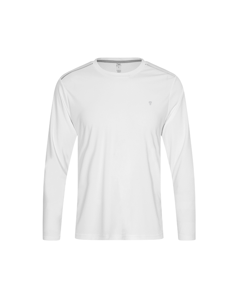 Polocom Plus Stride 120 Long Sleeve Tee — White front
