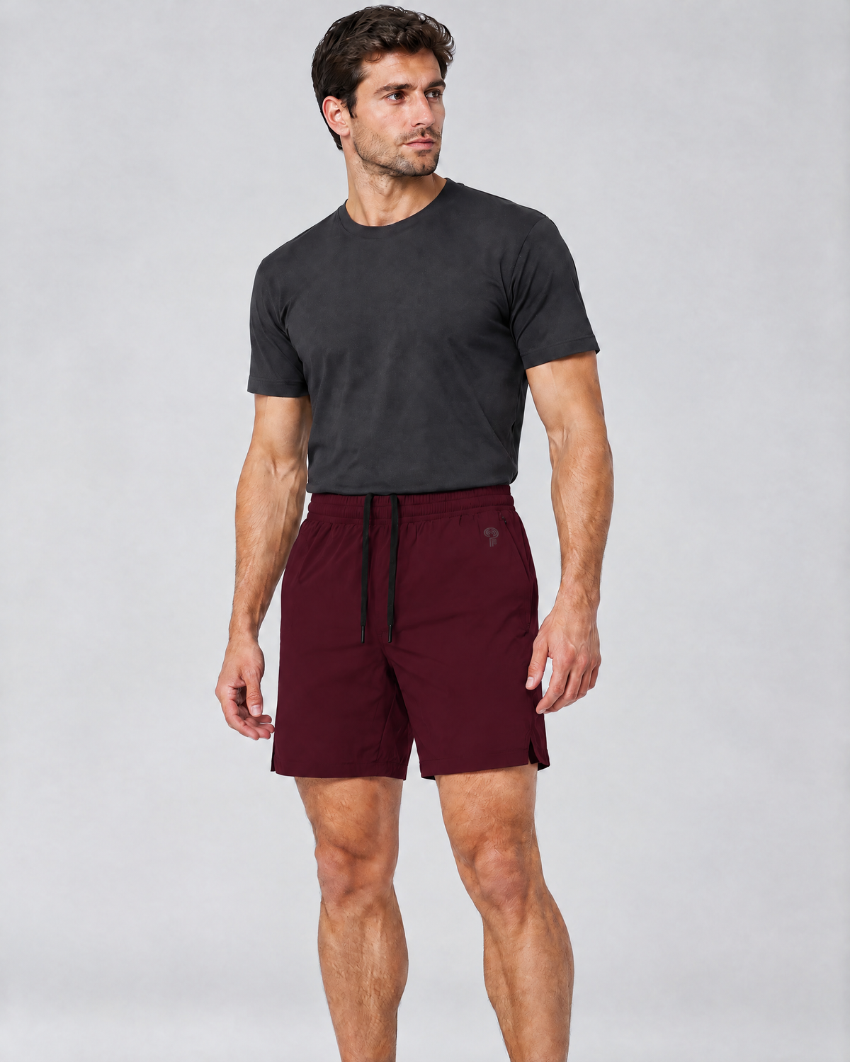 Stride Lined Training Shorts | Wine red | Front view