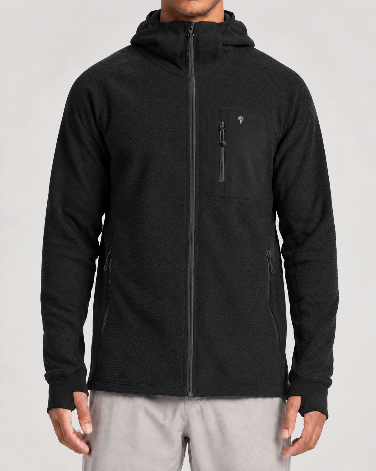 Traverse Hooded Fleece Jacket | Black | Front view