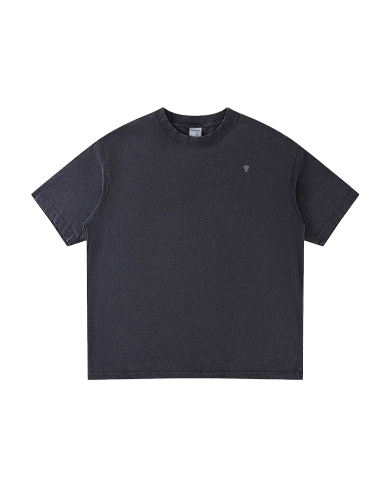 Polocom Plus Wash 280 Cotton Tee — Washed Black front