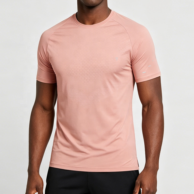 Polocom Plus Pulse Reflective Training Tee in Pink, model front view