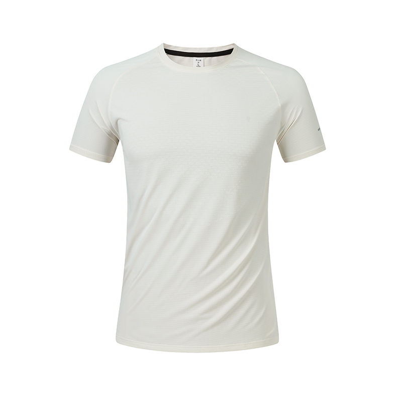 Polocom Plus Pulse Reflective Training Tee in Beige, garment front view