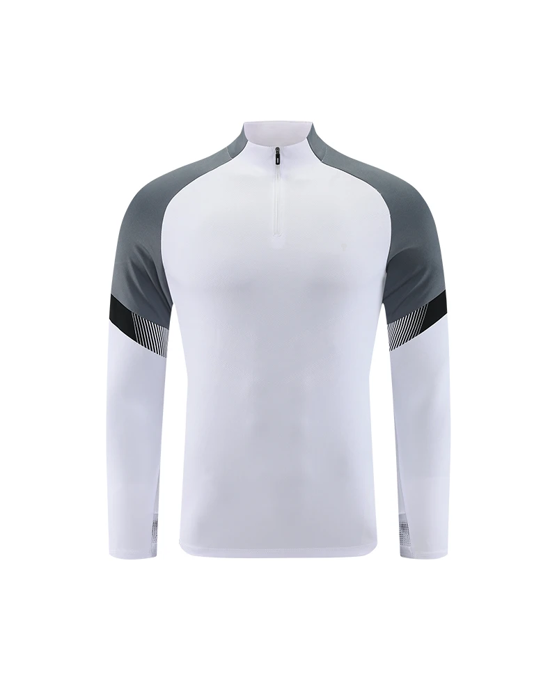 Polocom Plus Relay Color-Block Quarter-Zip in White, garment front view