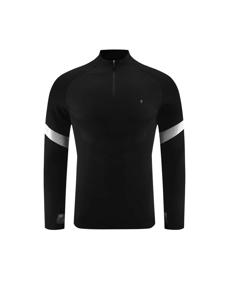 Polocom Plus Relay Color-Block Quarter-Zip in Black, garment front view