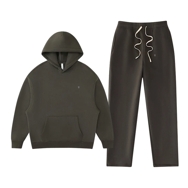 Polocom Plus Rest Hooded & Straight-Leg Set in Dark Grey, matching hoodie and pants garment view