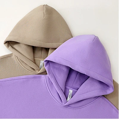 Polocom Plus Rest Hooded & Straight-Leg Set in Light Purple, Light Purple and Khaki hood detail