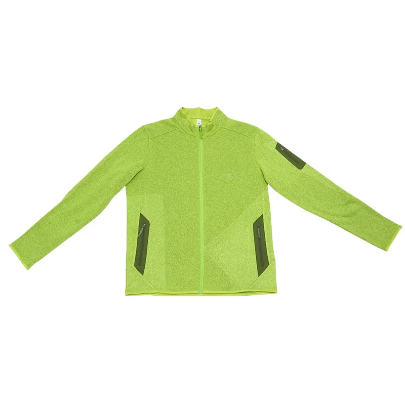 Polocom Plus Ridge Stand-Collar Fleece Jacket in Green, front garment view
