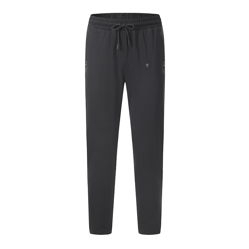 Polocom Plus Roam Straight-Leg Drawstring Pants in Black, front product view