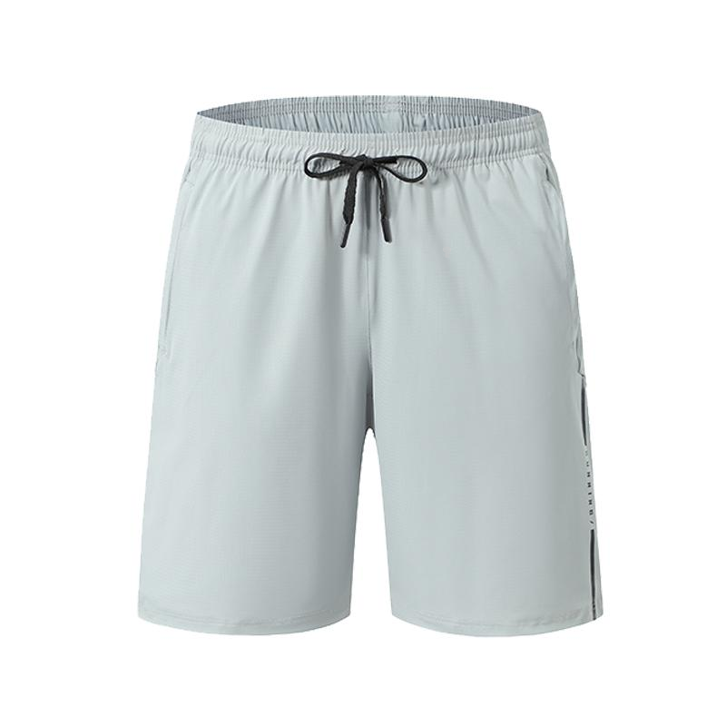Polocom Plus Sprint Side-Print Training Shorts in Light Grey, front garment view