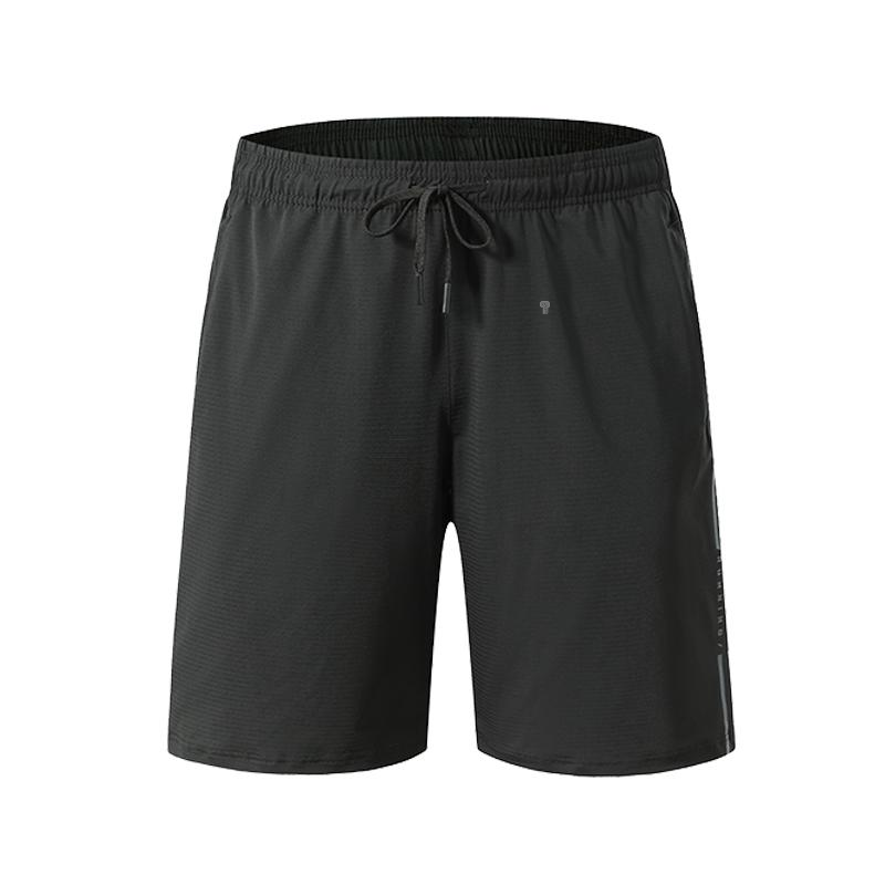 Polocom Plus Sprint Side-Print Training Shorts in Black, front garment view