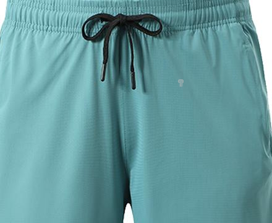 Polocom Plus Sprint Side-Print Training Shorts in Green, waistband and fabric detail