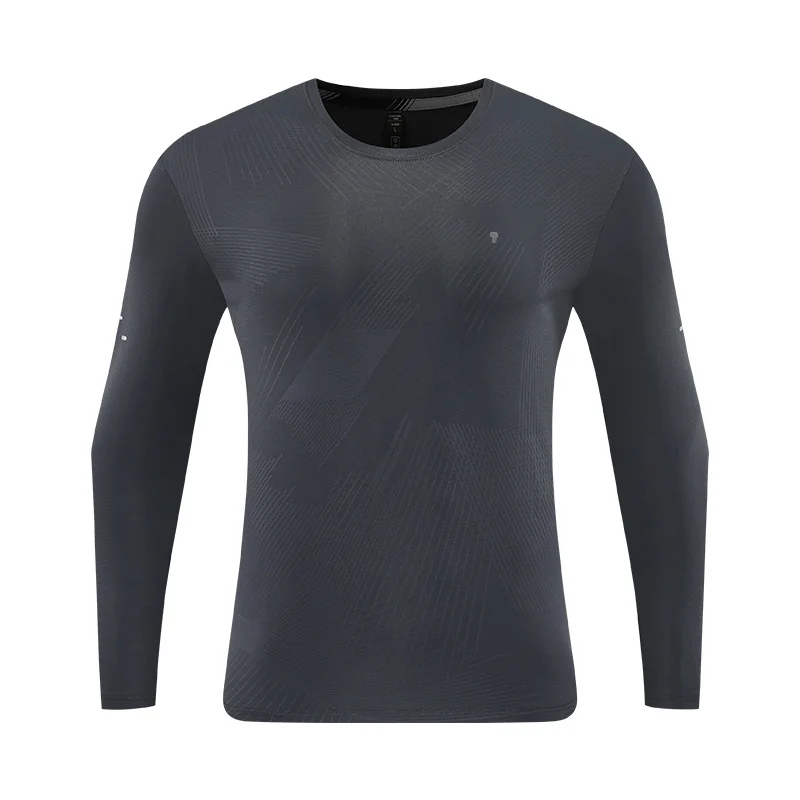 Polocom Plus Signal Long Sleeve Tee in Dark Gray, garment front view