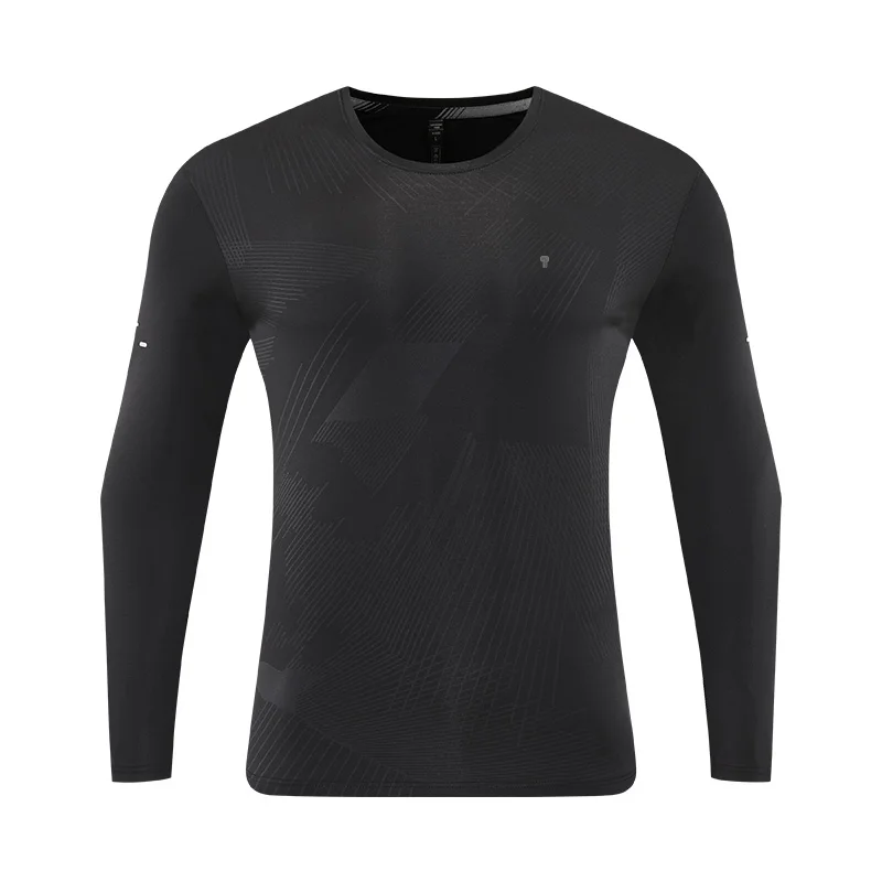Polocom Plus Signal Long Sleeve Tee in Black, garment front view