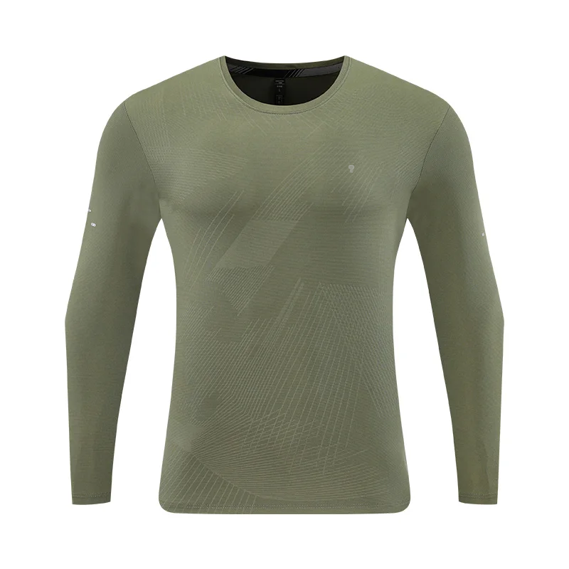 Signal Long Sleeve Tee in Army Green, garment front view