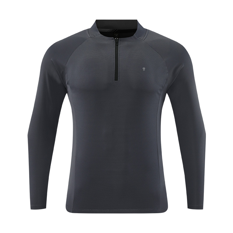 Polocom Plus Signal Stretch Quarter-Zip Top in Dark Gray, garment front view