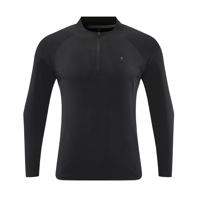 Polocom Plus Signal Stretch Quarter-Zip Top in Black, garment front view