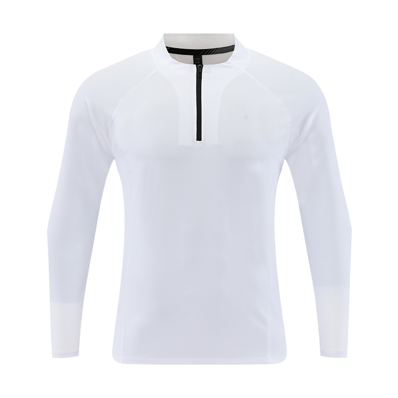 Signal Stretch Quarter-Zip Top in White, garment front view