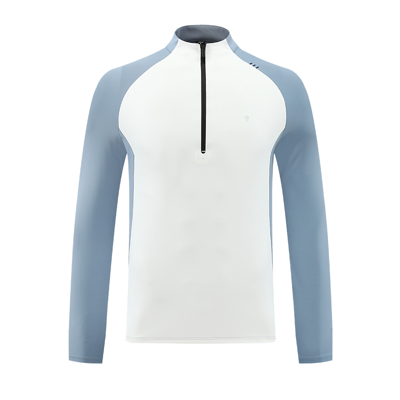 Polocom Plus Sprint Color-Block Quarter-Zip Top in White, garment front view