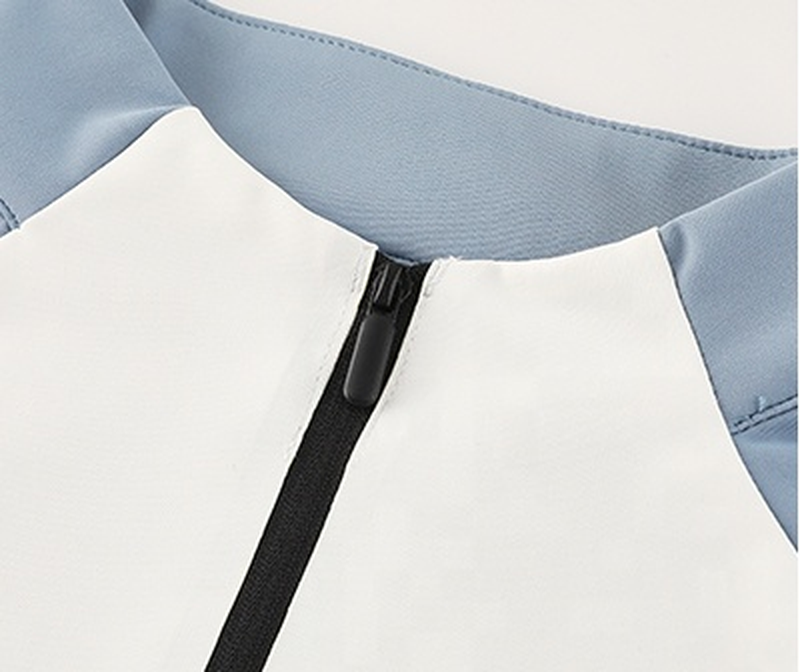 Sprint Color-Block Quarter-Zip Top zipper detail