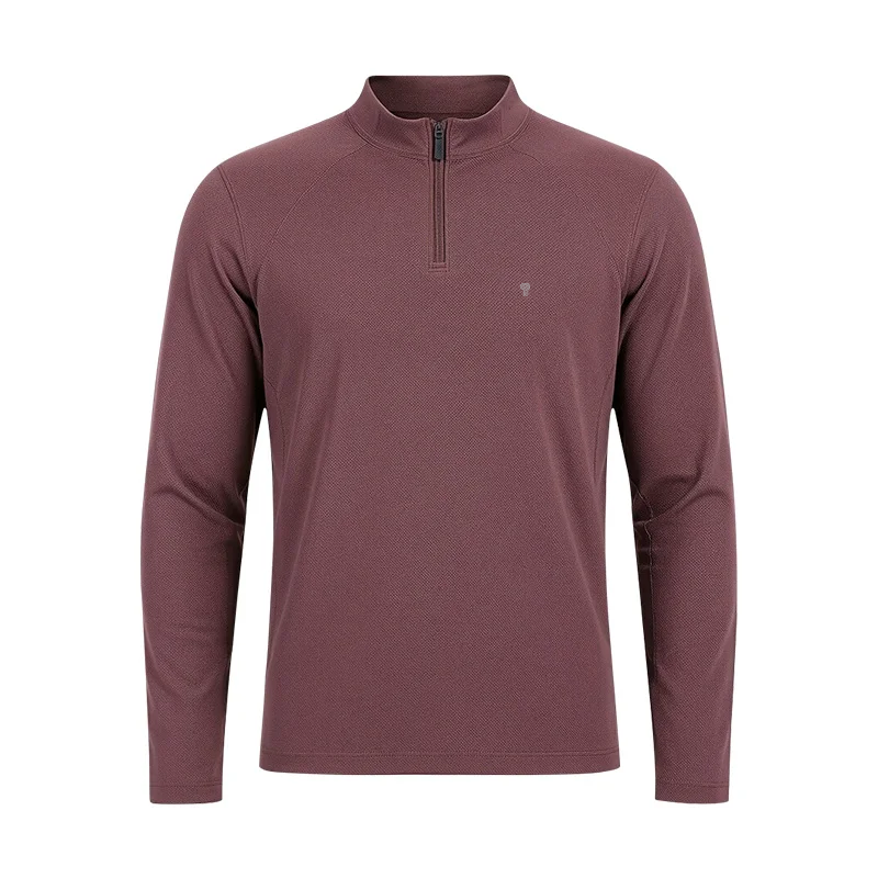 Polocom Plus Strata Stretch Quarter-Zip Top in Brown, front product view