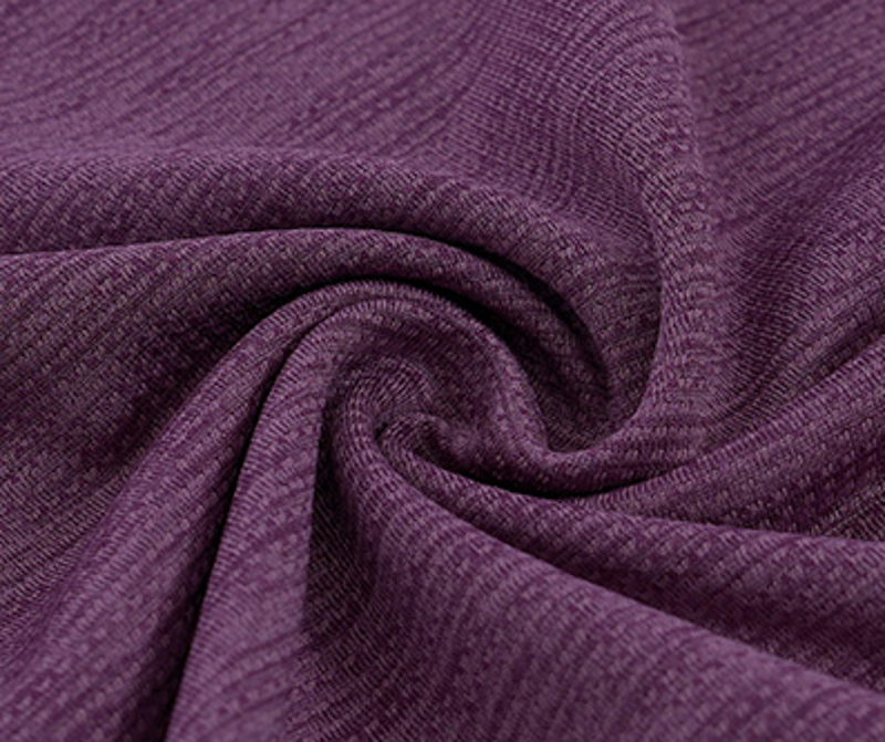 Polocom Plus Stride Heather Long Sleeve Tee Purple fabric detail