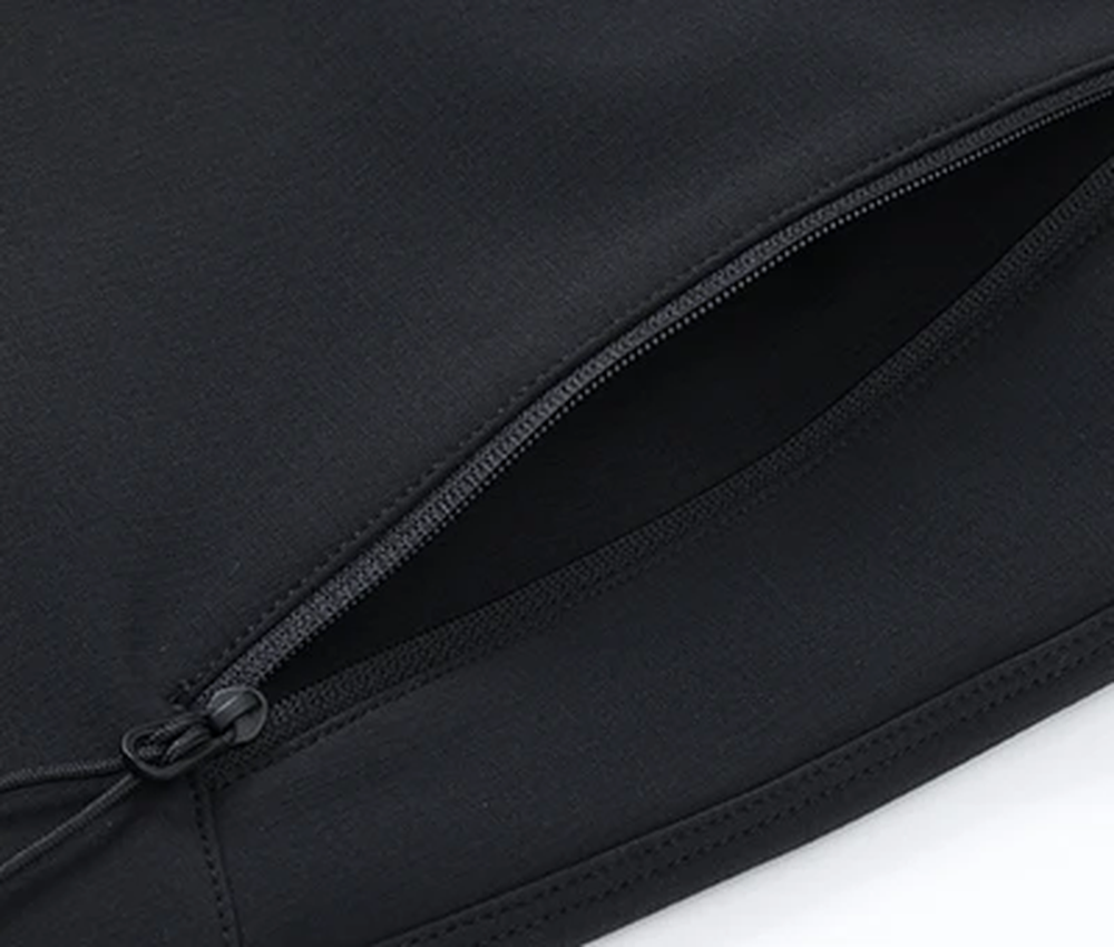 Polocom Plus Stride Straight-Leg Training Pants in Black, side zipper pocket detail
