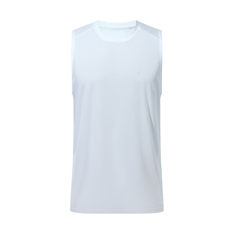 Polocom Plus Stride Sleeveless Training Tank in White, garment front view