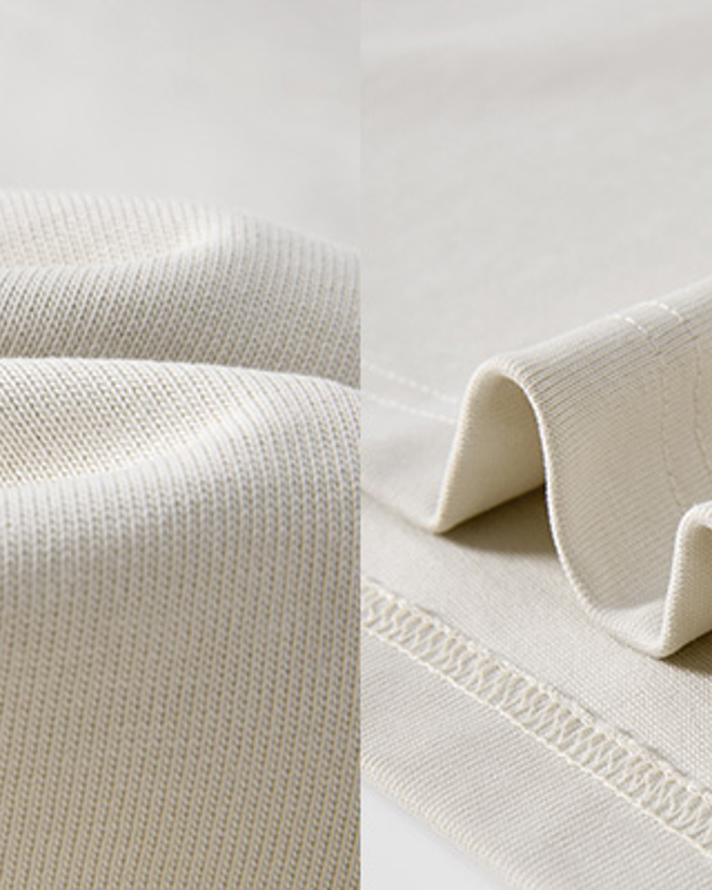 Structure Heavyweight Cotton Tee knit and hem details