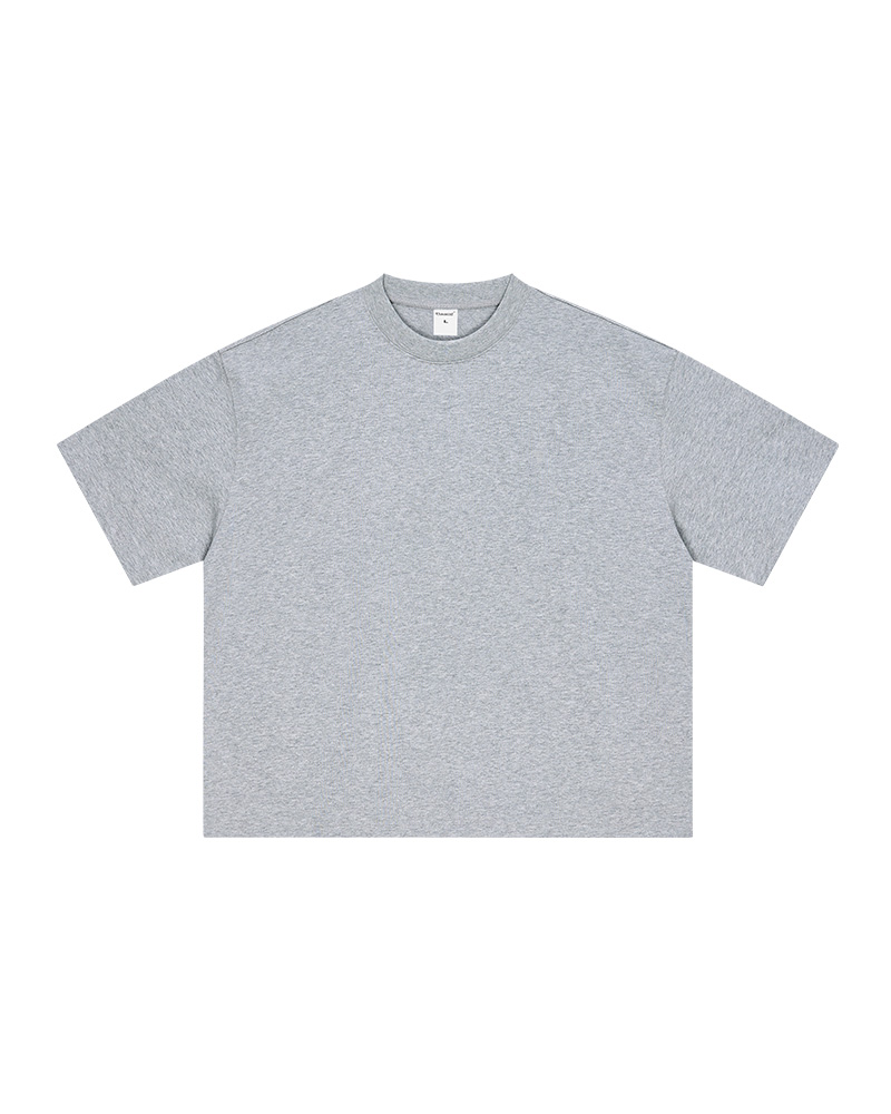 Polocom Plus Structure Heavyweight Cotton Tee in Flower Gray, garment front view