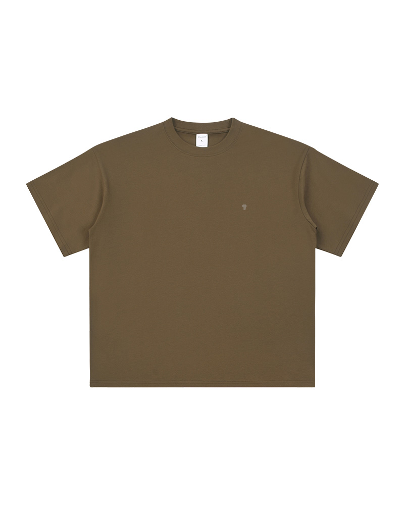 Polocom Plus Studio Cotton Tee in Coffee, garment front view