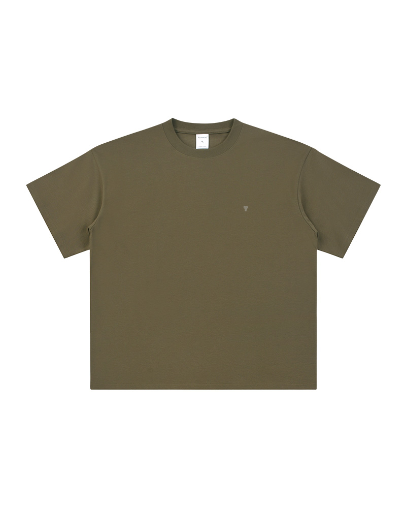 Polocom Plus Studio Cotton Tee in Gray coffee, garment front view
