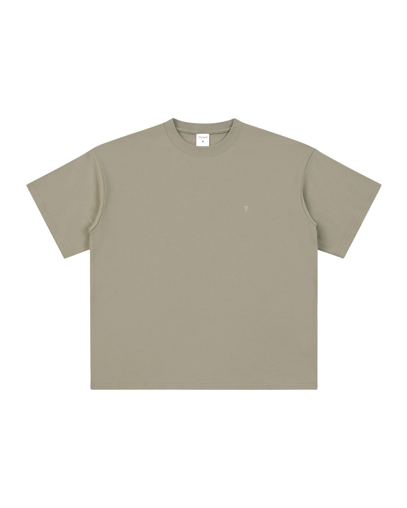 Polocom Plus Studio Cotton Tee in Khaki green, garment front view