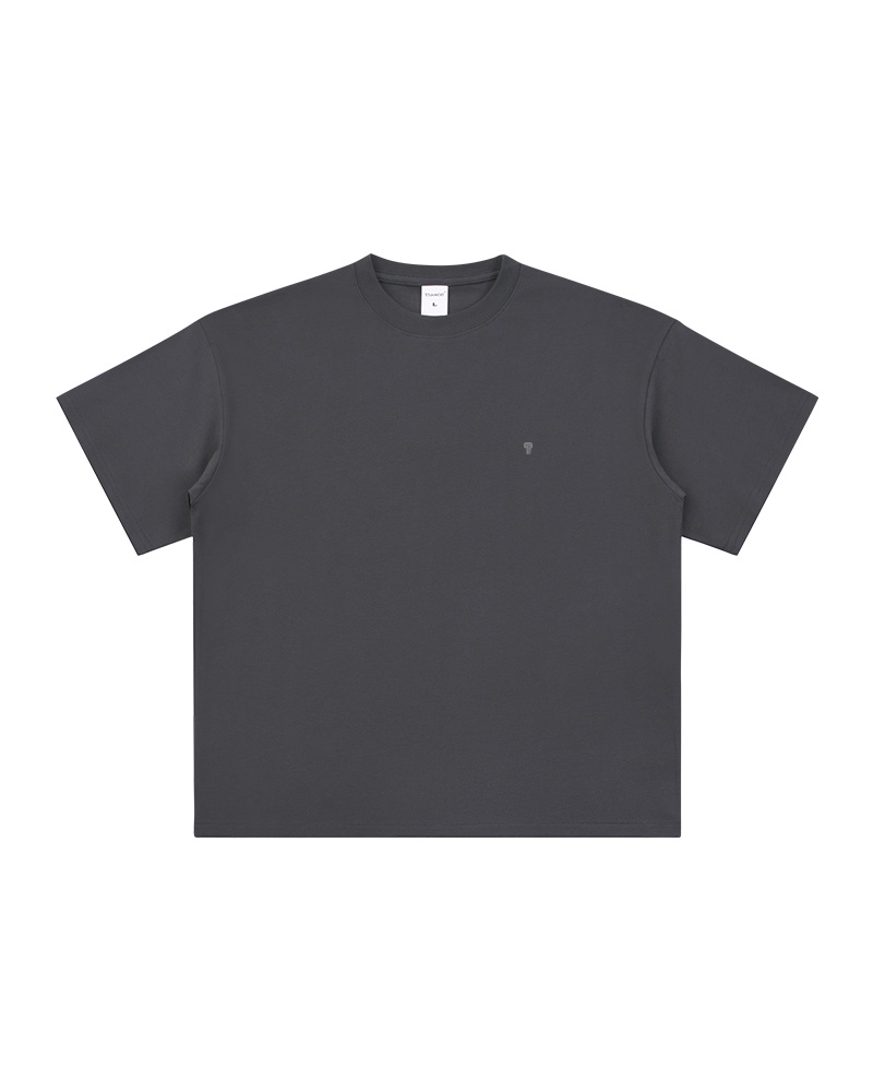 Polocom Plus Studio Cotton Tee in Dark Gray, garment front view