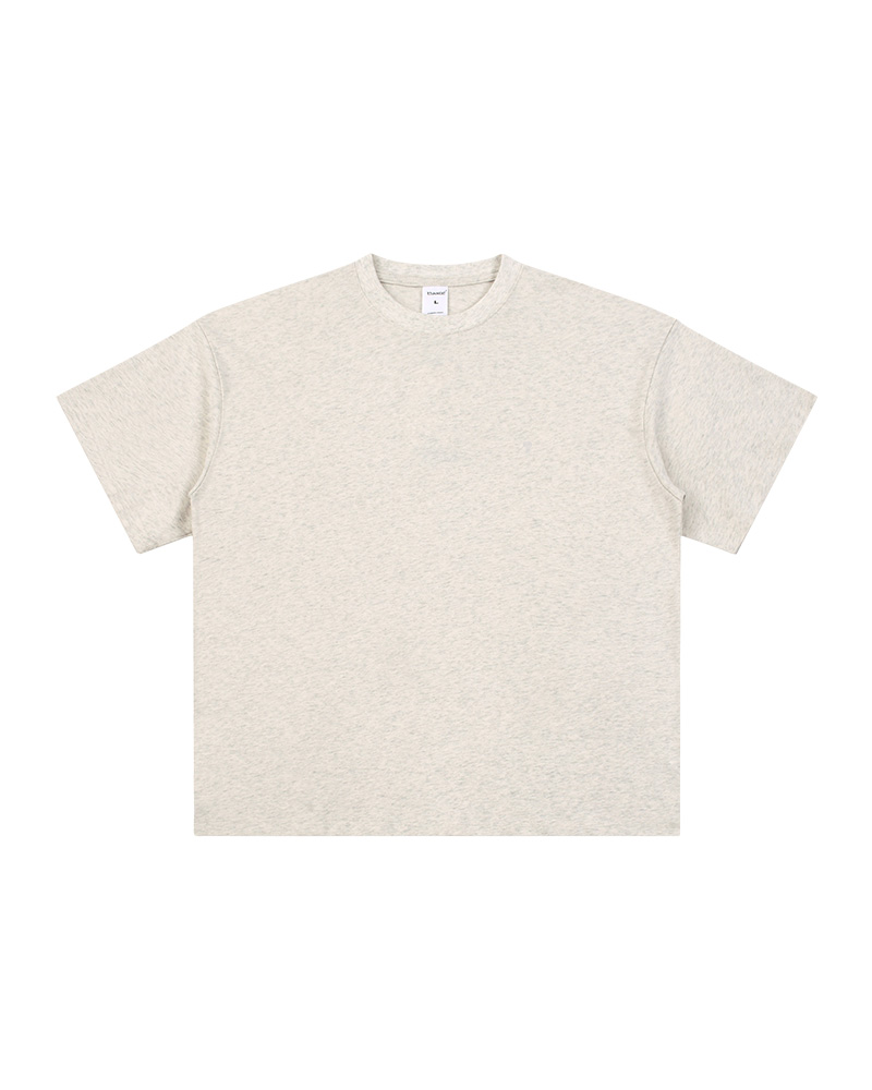 Polocom Plus Studio Cotton Tee in Wheat Gray, garment front view