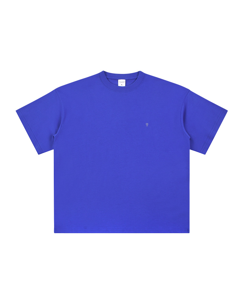 Polocom Plus Studio Cotton Tee in Blue, garment front view