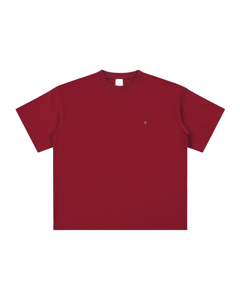 Polocom Plus Studio Cotton Tee in Red, garment front view