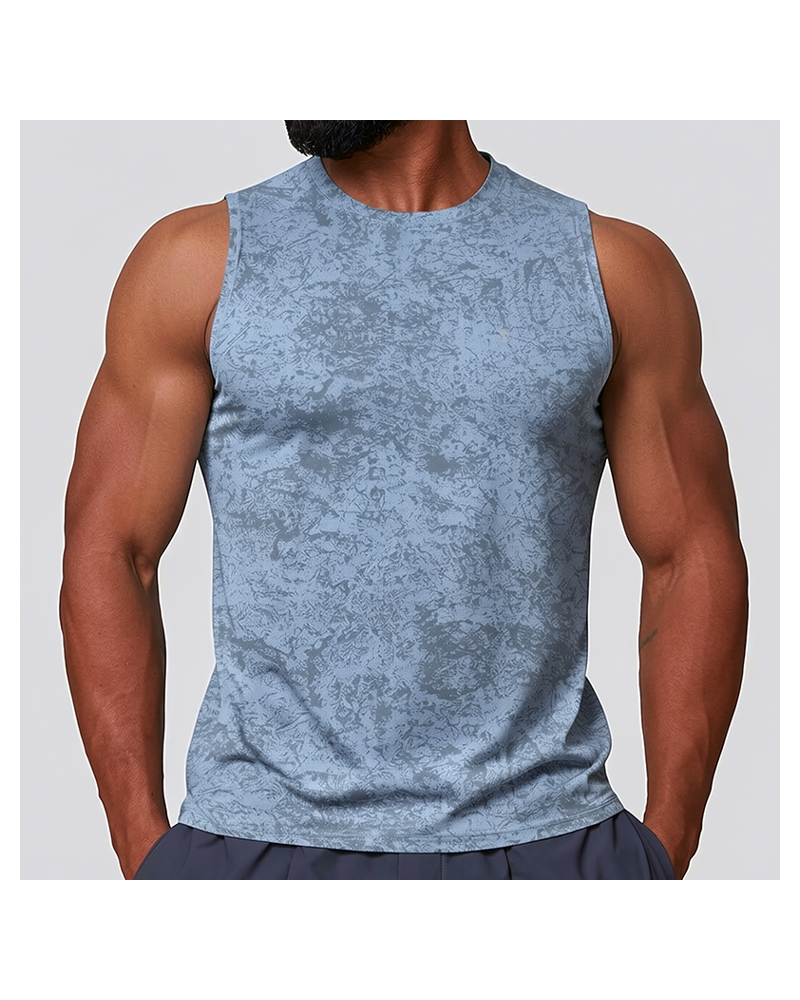Terrain Stretch Training Tank in Blue — front view