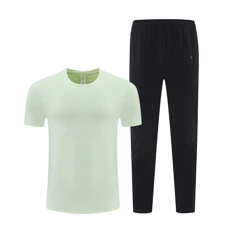 Polocom Plus Tempo Tee & Training Pants Set in Green, short-sleeve T-shirt and matching supplier trouser combination