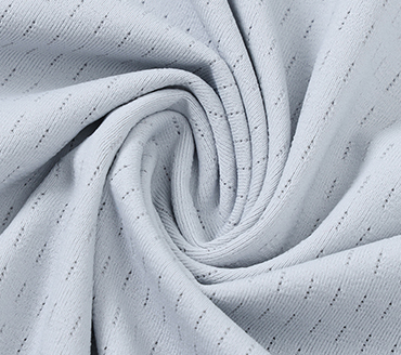 Vector Running Tee in Gray, close-up nylon stretch knit texture